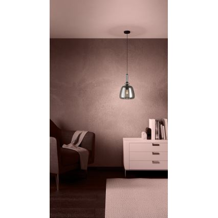 Eglo - Lustra ar auklu 1xE27/40W/230V dūmakains
