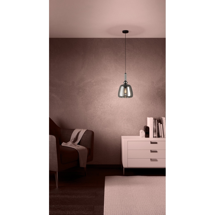 Eglo - Lustra ar auklu 1xE27/40W/230V dūmakains