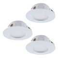 Eglo - 3x LED vannasistabas iebūvējamais griestu gaismekļu komplekts PINEDA LED/4,9W/230V IP44