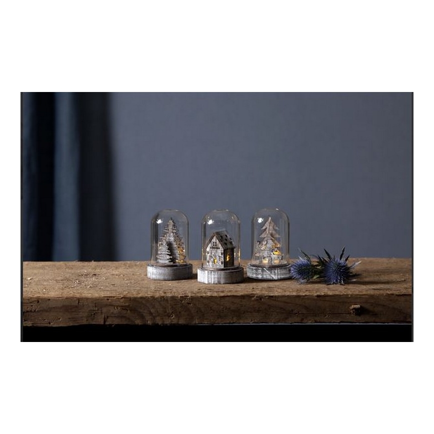 Eglo - KOMPLEKTS 3x LED Ziemassvētku rotājumi LED/0,06W/1xCR2032 brūni