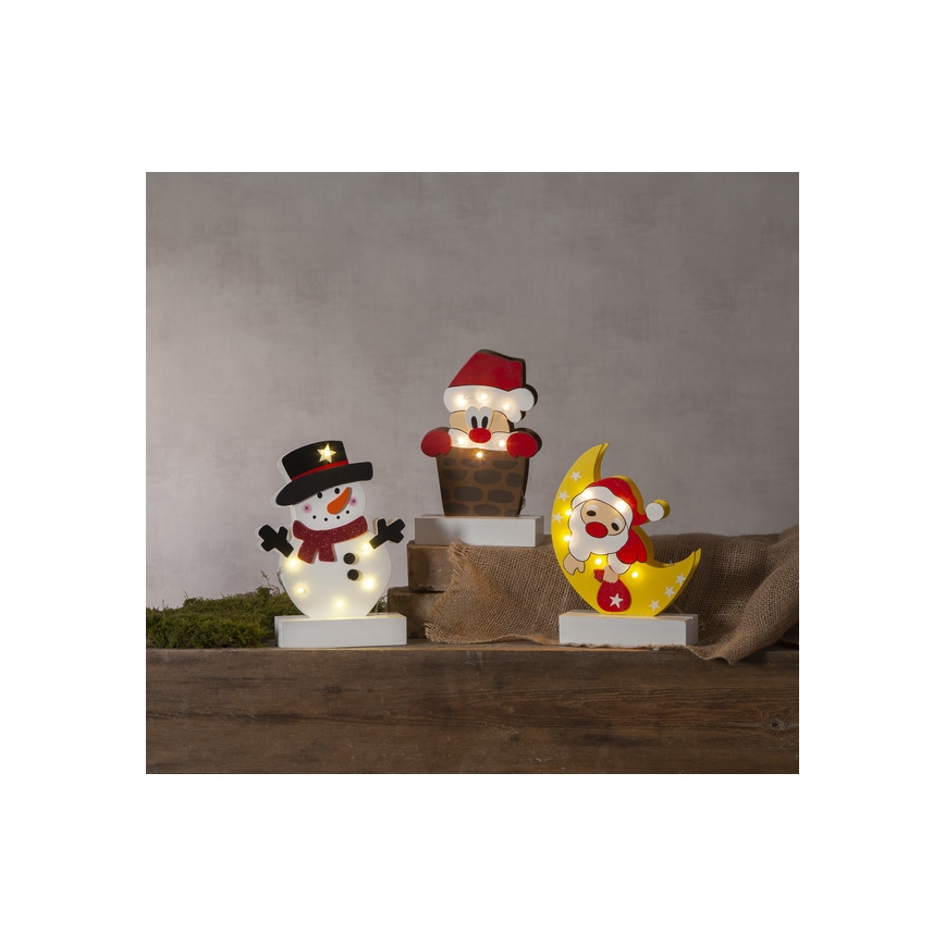 Eglo - LED Ziemassvētku dekorācija 6xLED/0,06W/2xAA Ziemassvētku vecītis