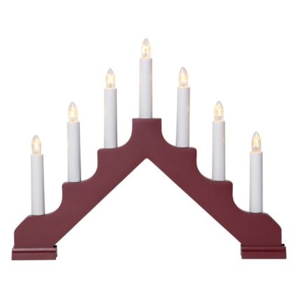 Eglo - Ziemassvētku svečturis 7xE10/3W/230V sarkans