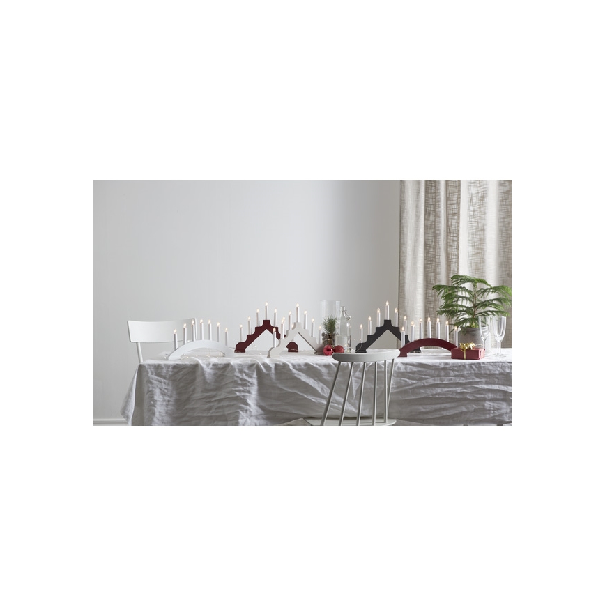 Eglo - Ziemassvētku svečturis 7xE10/3W/230V sarkans