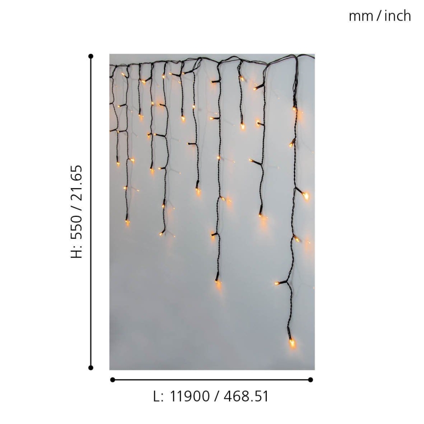 Eglo 410824 - LED Ziemassvētku āra virtene 480xLED/17x0,55m IP44 silti balta