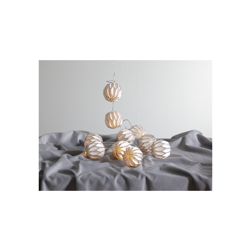 Eglo - LED Ziemassvētku virtene 10xLED/2,75m balta/sudraba