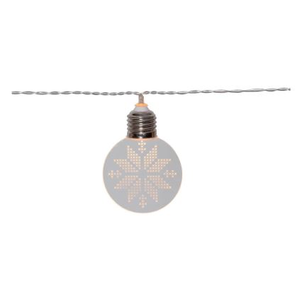 Eglo 411112 - LED virtene ORNAMENT 10xLED/3xAA 2,4m silta balta
