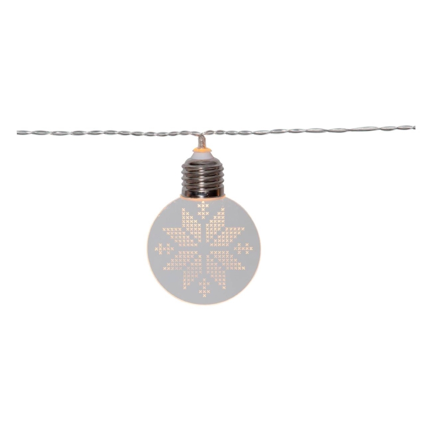 Eglo 411112 - LED Ziemassvētku virtene ORNAMENT 10xLED/3xAA 2,4m siltā balta