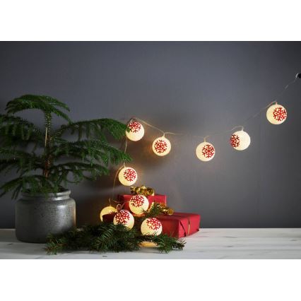 Eglo 411113 - LED  ķēde ORNAMENT 10xLED/3xAA 1,65m siltā balta