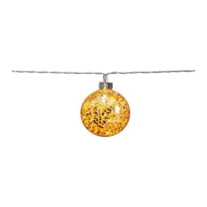 Eglo 411115 -  LED Dekoratīva virtene GLITTER 10xLED/2xAA 1,3m silti balta