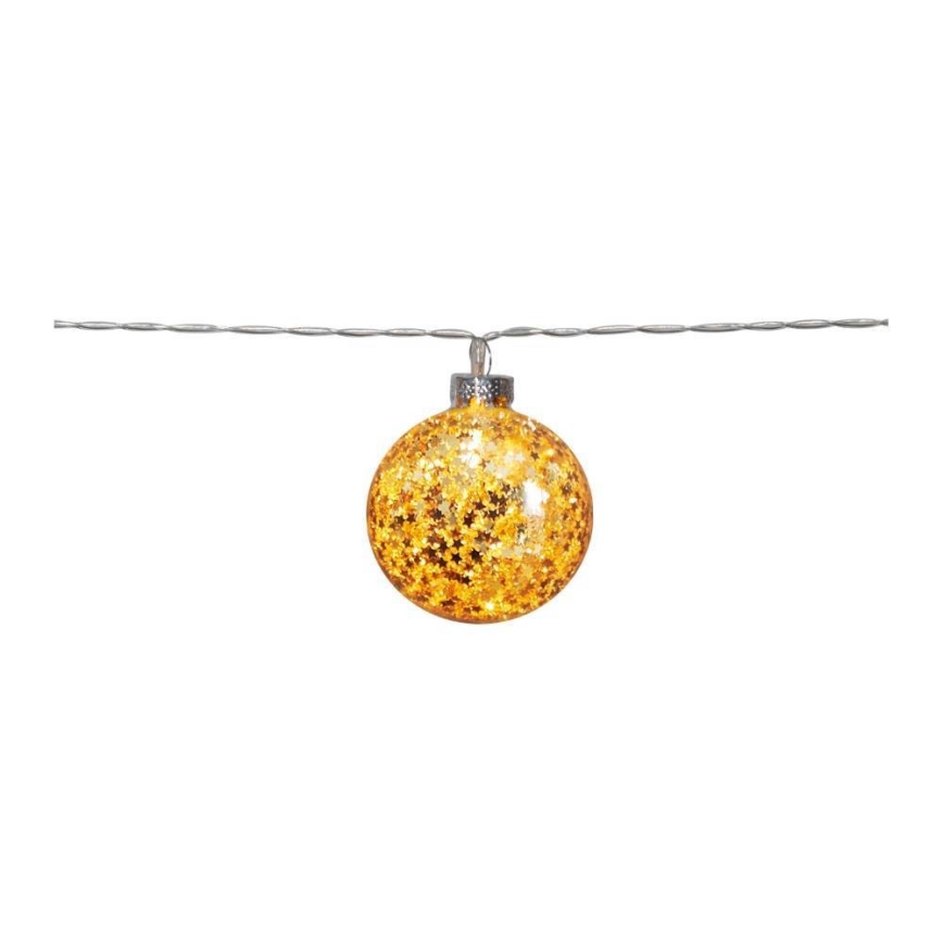Eglo 411115 -  LED Dekoratīva virtene GLITTER 10xLED/2xAA 1,3m silti balta
