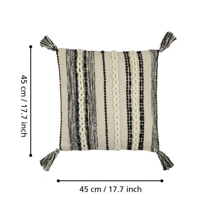 Eglo 420055 - Dekoratīvais spilvens CHEVERY 45x45 cm krēmīgs/melns