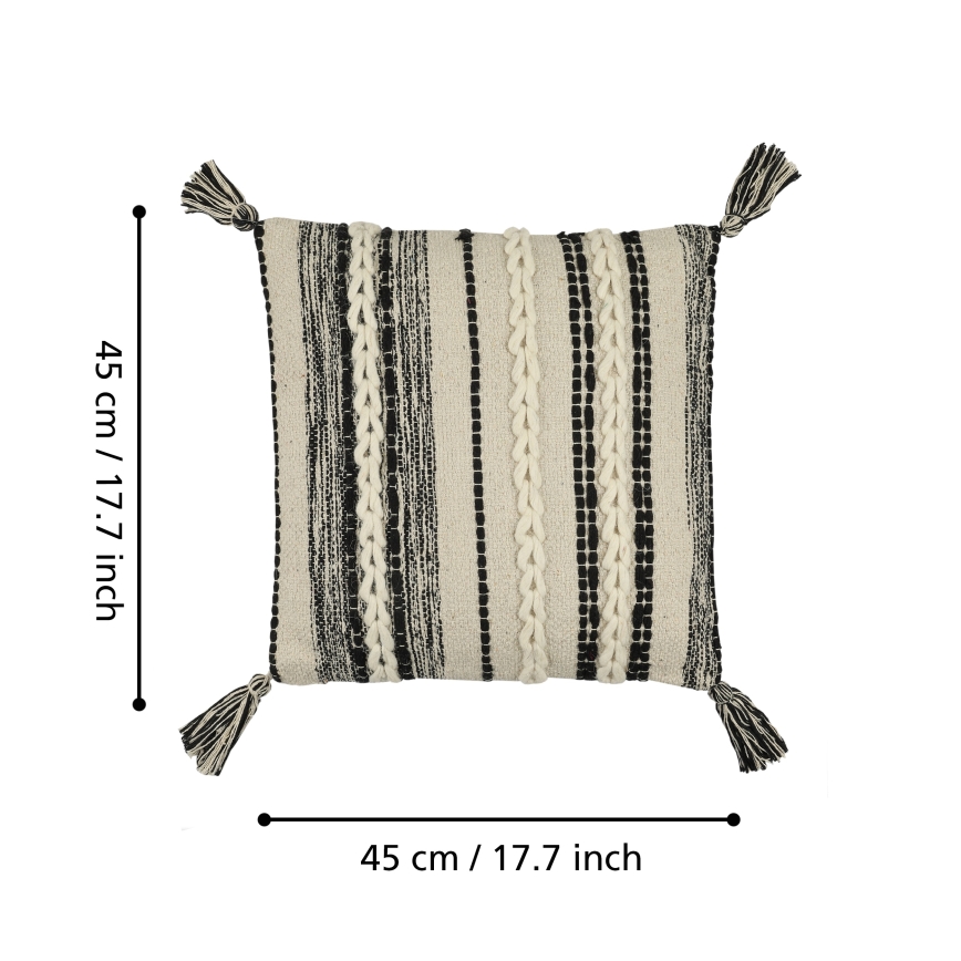 Eglo 420055 - Dekoratīvais spilvens CHEVERY 45x45 cm krēmīgs/melns