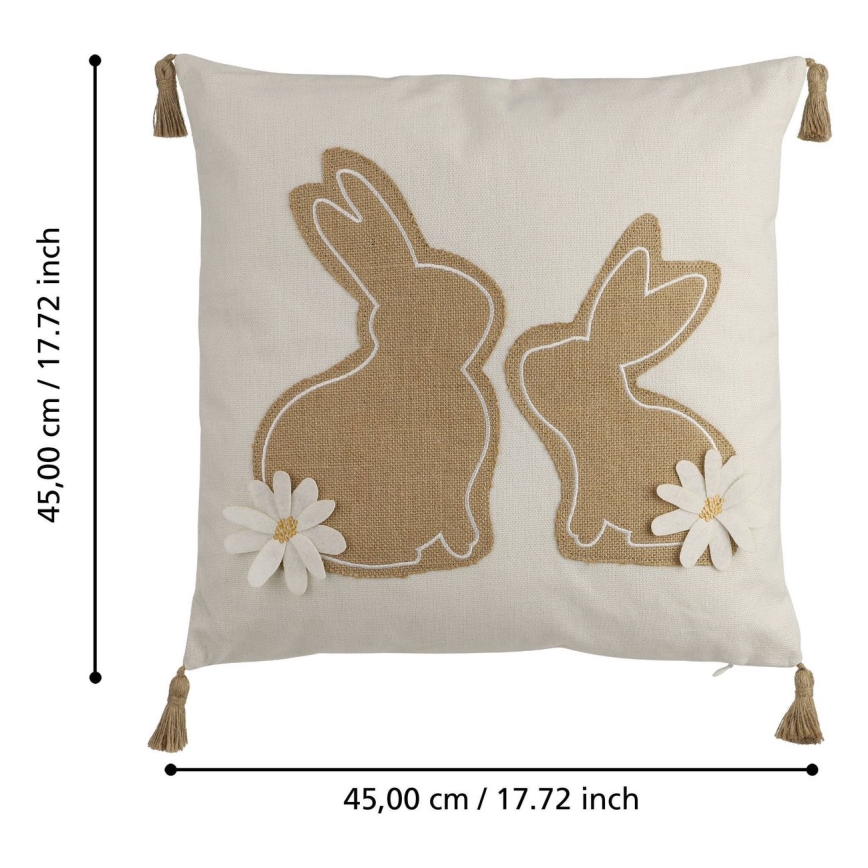 Eglo 420097 - Dekoratīvais spilvens CHEVERY 45x45 cm bēšs/brūns