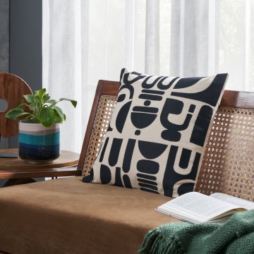 Eglo 420307 - Dekoratīvais spilvens CHEVERY 45x45 cm krēmkrāsas/melna