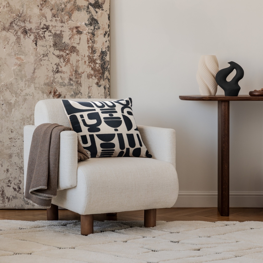 Eglo 420307 - Dekoratīvais spilvens CHEVERY 45x45 cm krēmkrāsas/melna