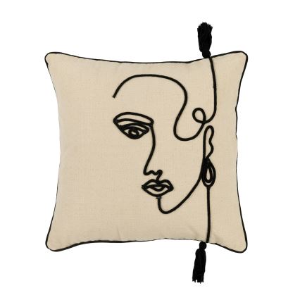 Eglo 420329 - Dekoratīvais spilvens CHEVERY 45x45 cm krēmkrāsains/melns