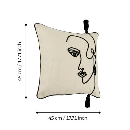 Eglo 420329 - Dekoratīvais spilvens CHEVERY 45x45 cm krēmkrāsains/melns