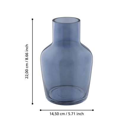 Eglo 421219 - Stikla vāze SIRANANA 22x14,5 cm zila/dūmaina