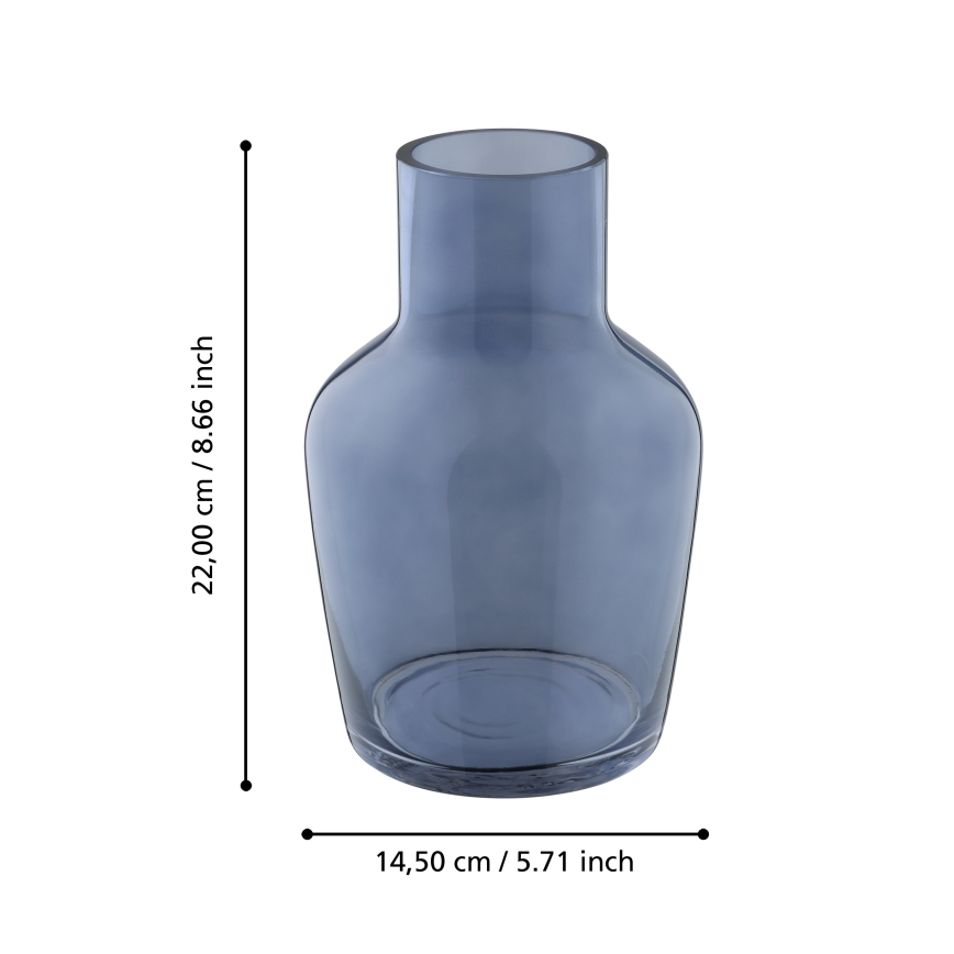 Eglo 421219 - Stikla vāze SIRANANA 22x14,5 cm zila/dūmaina
