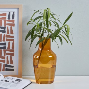 Eglo 421223 - Stikla vāze SIRANANA 25x13,3 cm dzeltena/dūmakaina