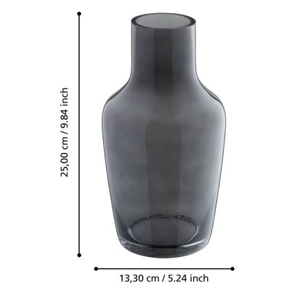 Eglo - Stikla vāze 25x13,3 cm melna