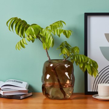 Eglo 421238 - Stikla vāze MAROSAVA 23x20 cm brūna/dūmakaina