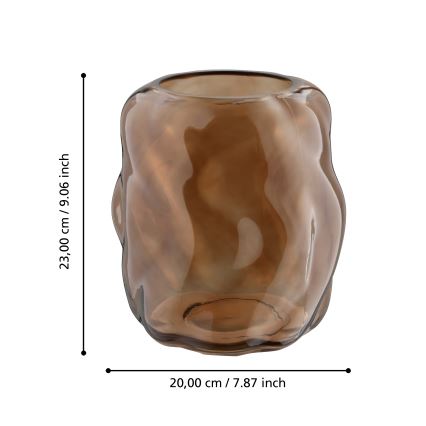 Eglo 421238 - Stikla vāze MAROSAVA 23x20 cm brūna/dūmakaina