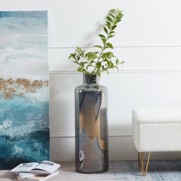 Eglo 421381 - Stikla vāze NABAS 73x25 cm melna/dūmaina