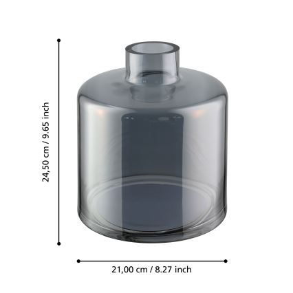 Eglo 421385 - Stikla vāze NABAS 24,5x21 cm melna/dūmakaina