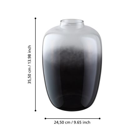 Eglo 421392 - CULASI stikla vāze, 35,5 x 24,5 cm, melna/dūmaina