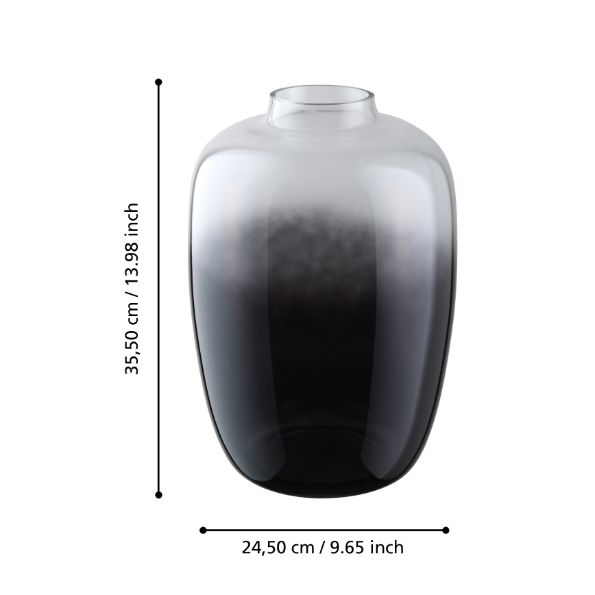 Eglo 421392 - CULASI stikla vāze, 35,5 x 24,5 cm, melna/dūmaina