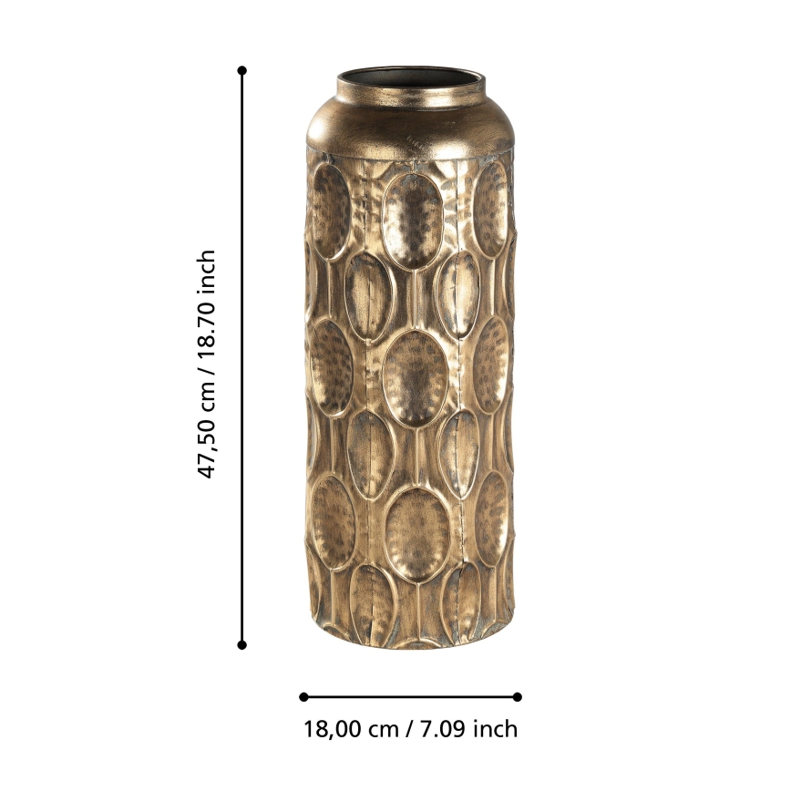 Eglo 421631 - Metāla vāze LENGGENG 47,5x18 cm zeltaina