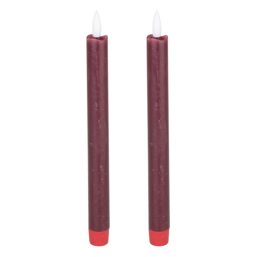 Eglo - KOMPLEKTS 2x LED Svece LED/1xAAA 24,5 cm sarkana
