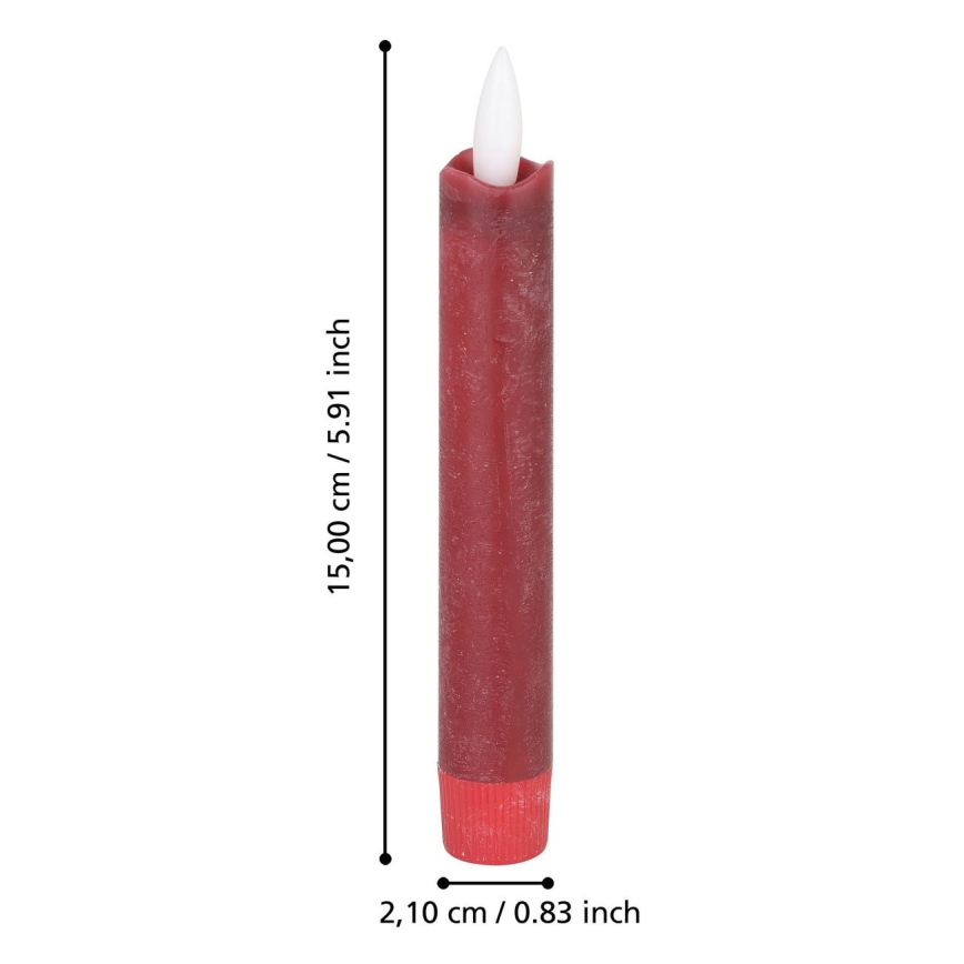 Eglo - KOMPLEKTS 2x LED Svece LED/1xAAA 15 cm sarkana