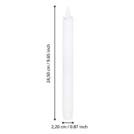 Eglo - KOMPLEKTS 2x LED Svece LED/1xAAA 24,5 cm balta