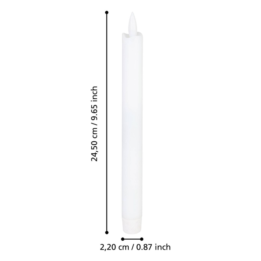 Eglo - KOMPLEKTS 2x LED Svece LED/1xAAA 24,5 cm balta