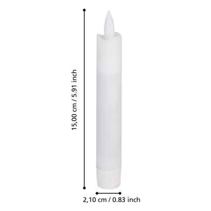 Eglo - KOMPLEKTS 2x LED Svece LED/1xAAA 15 cm balta