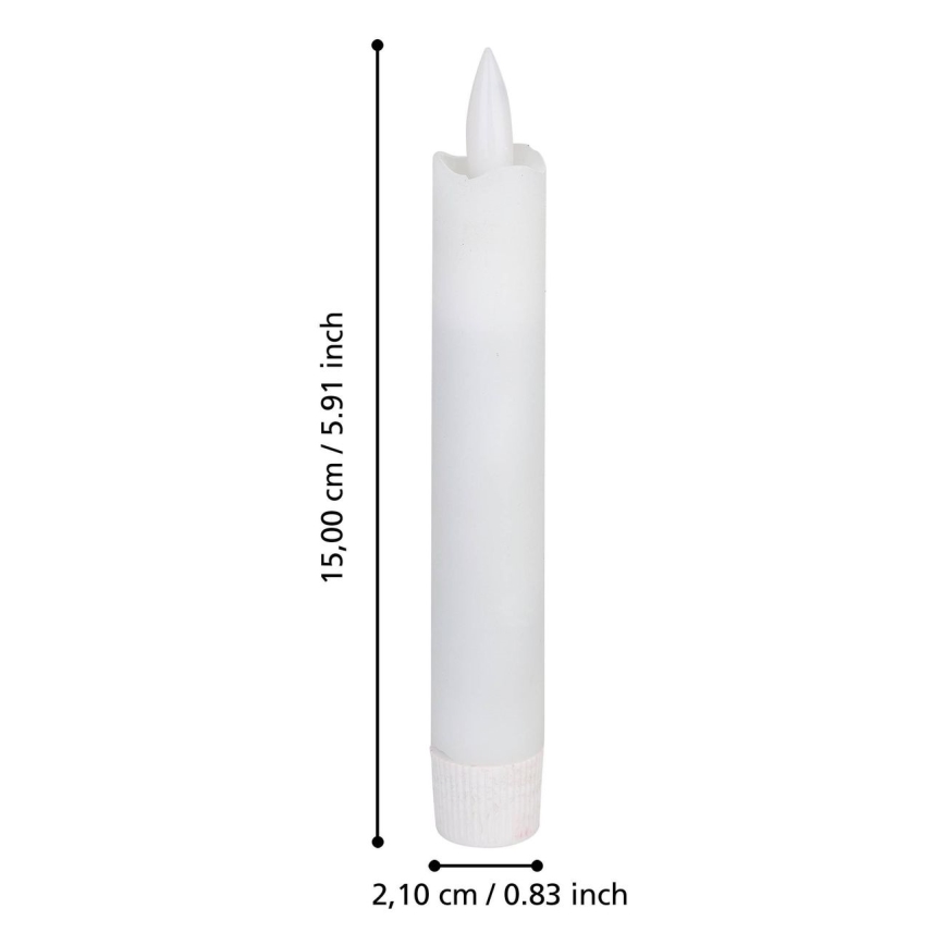 Eglo - KOMPLEKTS 2x LED Svece LED/1xAAA 15 cm balta