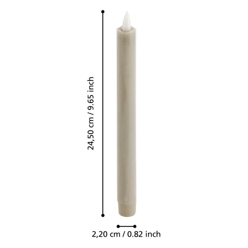 Eglo - KOMPLEKTS 2x LED Svece LED/1xAAA 24,5 cm bēša
