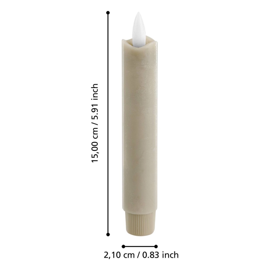 Eglo - KOMPLEKTS 2x LED Svece LED/1xAAA 15 cm bēša