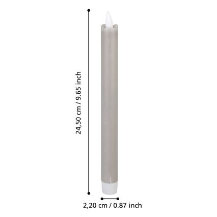 Eglo - KOMPLEKTS 2x LED Svece LED/1xAAA 24,5 cm pelēka