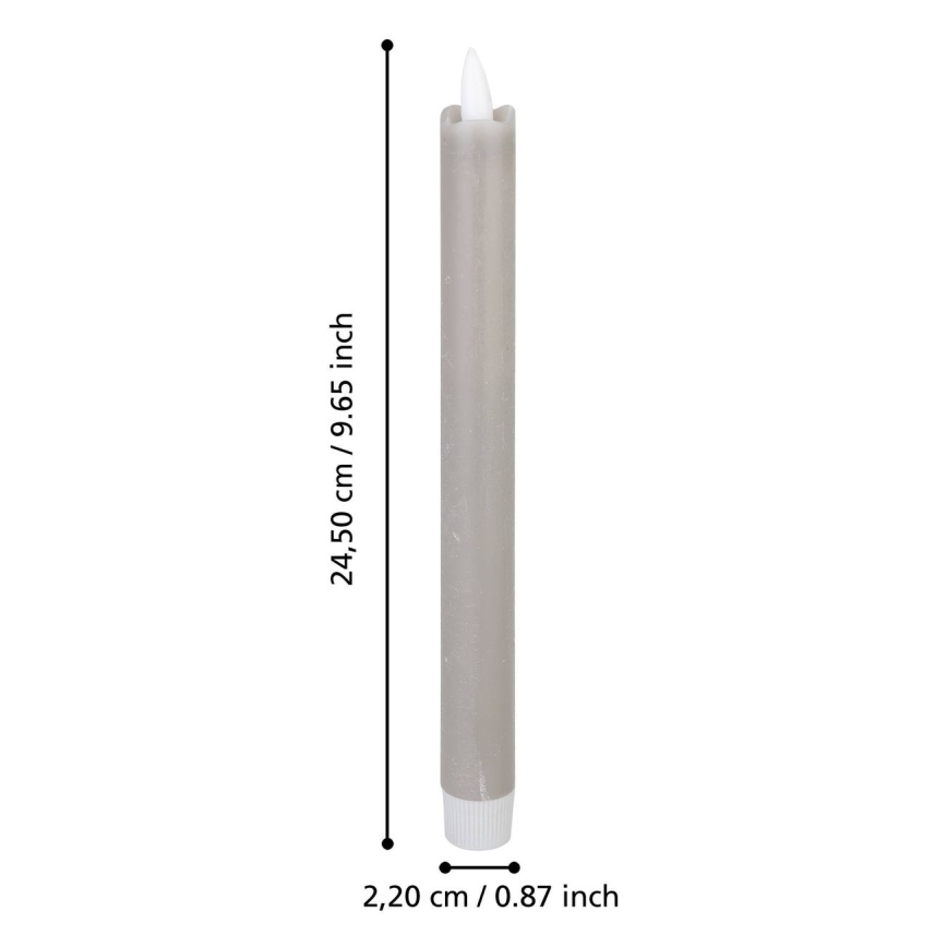 Eglo - KOMPLEKTS 2x LED Svece LED/1xAAA 24,5 cm pelēka