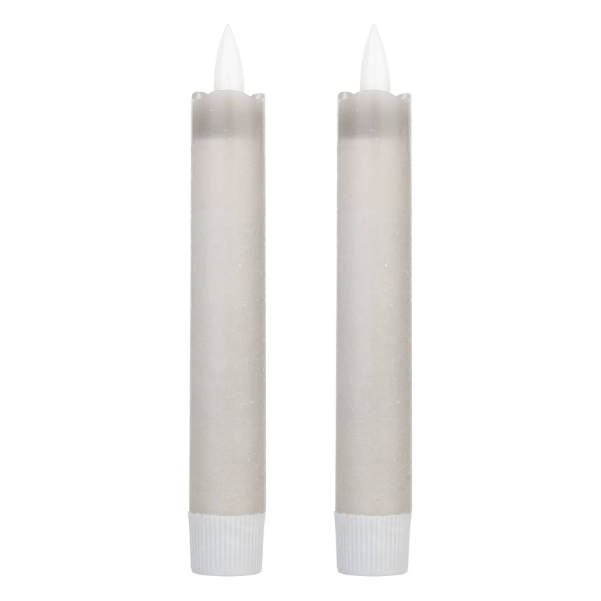 Eglo 422223 - KOMPLEKTS 2x LED Svece ANTANABE LED/1xAAA 15 cm pelēka