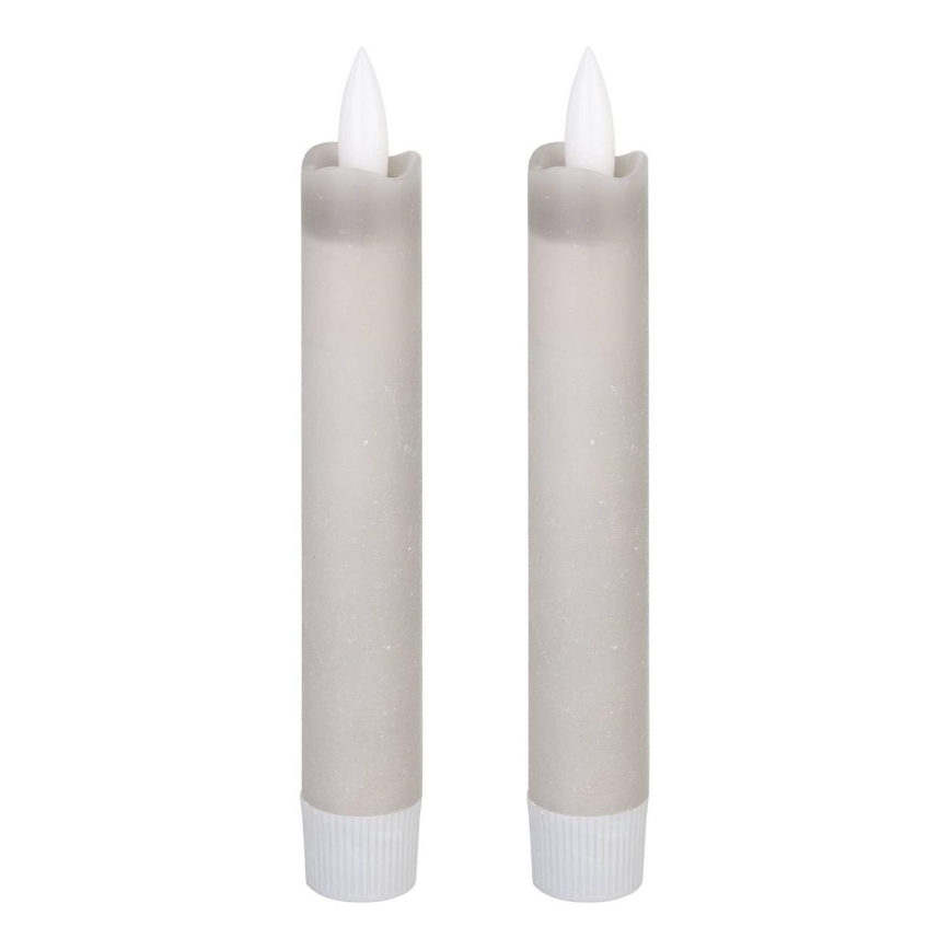 Eglo 422223 - KOMPLEKTS 2x LED Svece ANTANABE LED/1xAAA 15 cm pelēka