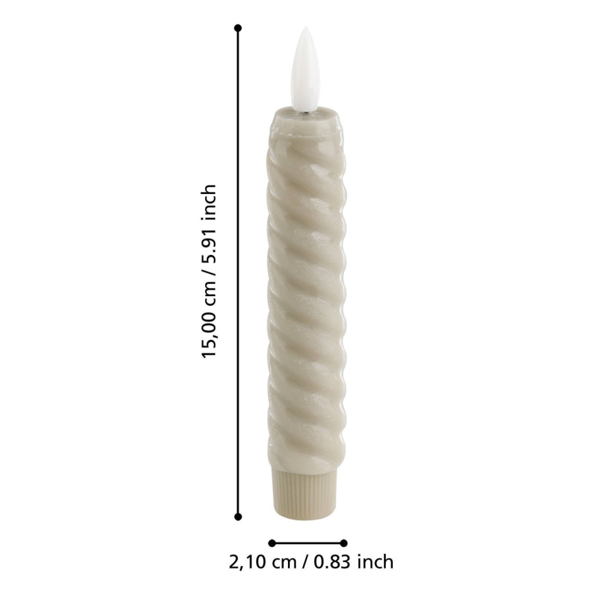 Eglo - KOMPLEKTS 2x LED Svece LED/1xAAA 15 cm bēša