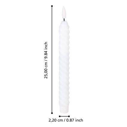 Eglo - KOMPLEKTS 2x LED Svece LED/1xAAA 25 cm balta