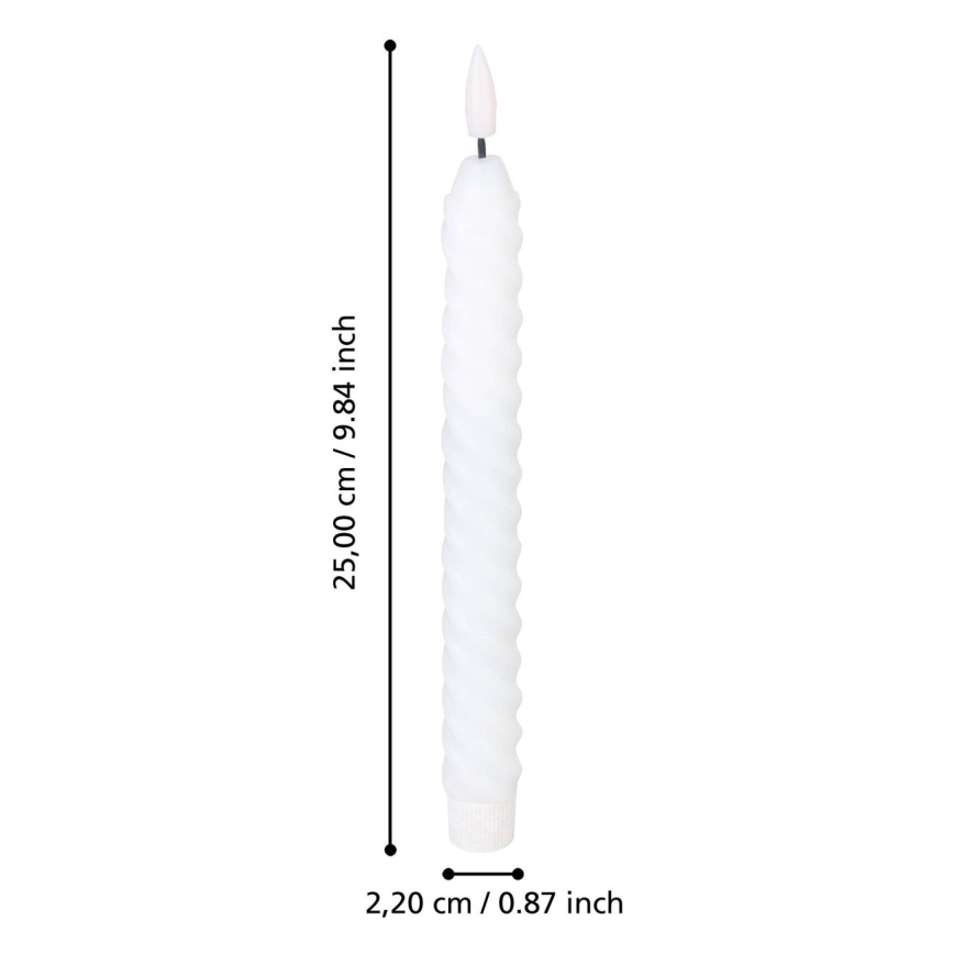 Eglo - KOMPLEKTS 2x LED Svece LED/1xAAA 25 cm balta
