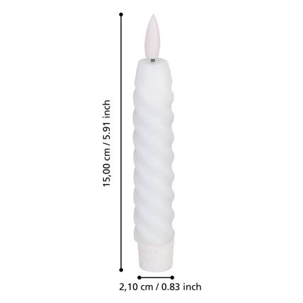 Eglo - KOMPLEKTS 2x LED Svece LED/1xAAA 15 cm balta