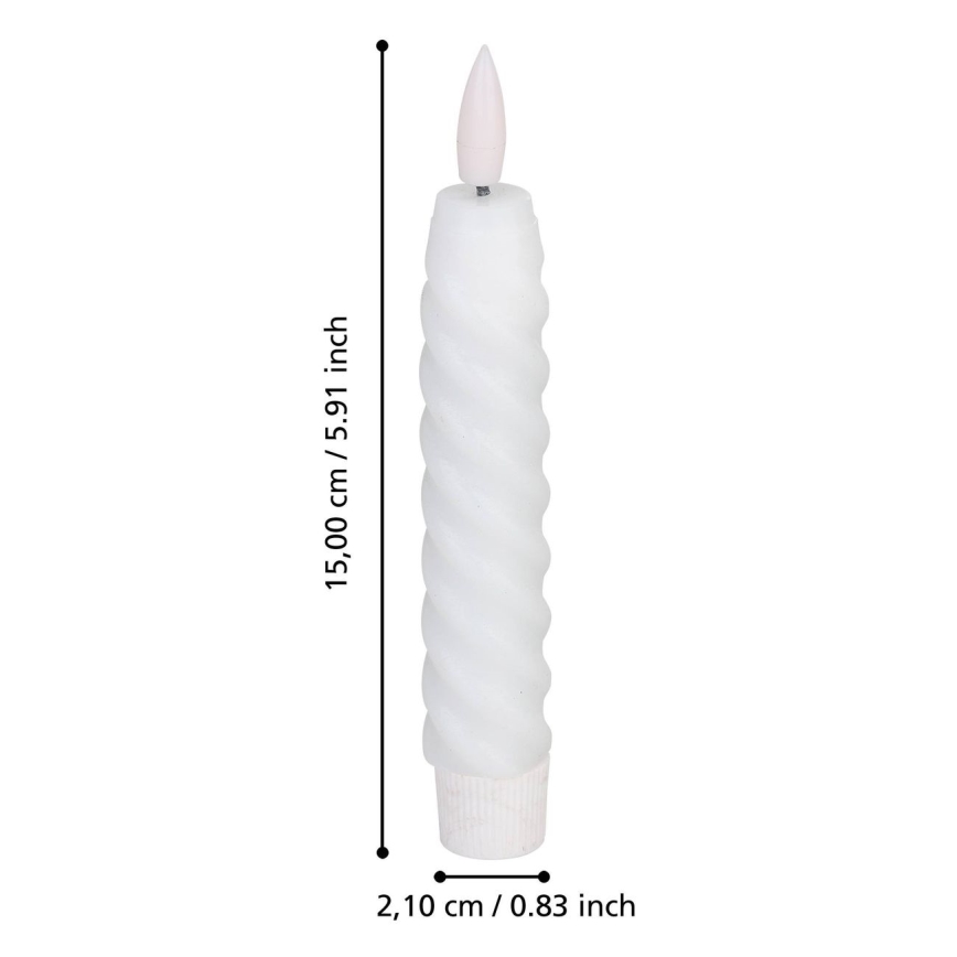 Eglo - KOMPLEKTS 2x LED Svece LED/1xAAA 15 cm balta