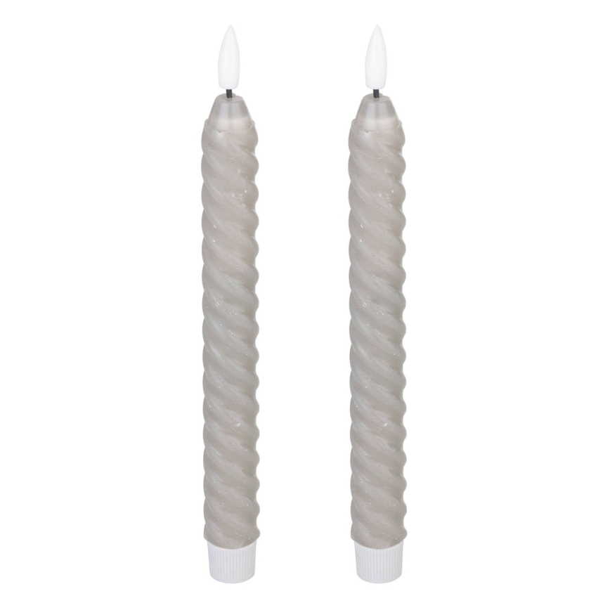 Eglo - KOMPLEKTS 2x LED Svece LED/1xAAA 25 cm pelēka